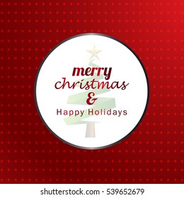 Decorated christmas tree with gift boxes, star, lights, decoration balls and lamps. Merry Christmas and a happy new year. Flat style vector illustration.