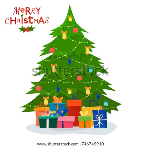 decorated christmas tree with gift boxes star lights decoration balls and lamps - Decorative Christmas Boxes With Lights decorated christmas tree with gift boxes star lights decoration balls and lamps - Decorative Christmas Boxes With Lights