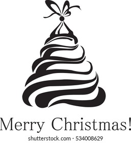 Decorated christmas tree holiday illustration vector 