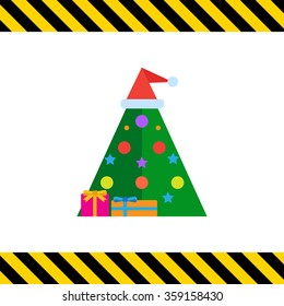 Decorated Christmas tree icon