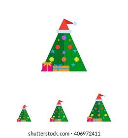 Decorated Christmas tree icon