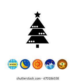 Decorated Christmas Tree Icon
