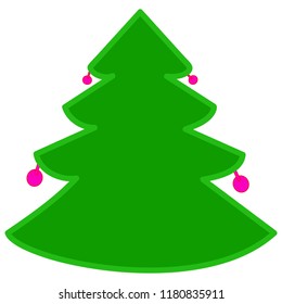 Decorated christmas tree icon.vector