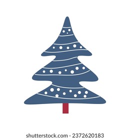 Decorated Christmas tree on white background