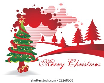decorated christmas tree with ornaments, wallpaper