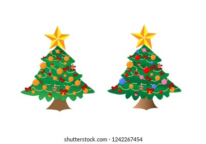 decorated Christmas tree with a star