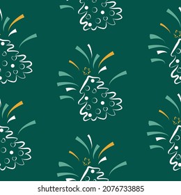 Árbol de Navidad decorado con patrón vectorial estrella