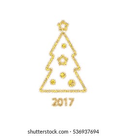 Decorated Christmas tree vector illustration