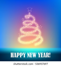 Decorated Christmas tree vector illustration