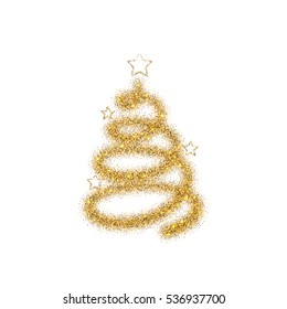 Decorated Christmas tree vector illustration