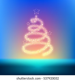 Decorated Christmas tree vector illustration