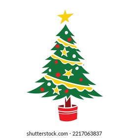 Decorated christmas trees Vector Illustration for christmas element