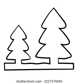 Decorated christmas trees Vector Illustration for christmas element