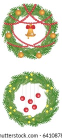 Decorated christmas wreaths