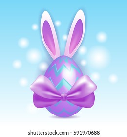 Dekorierte bunte Eier Kaninchen Osterfeierliche Symbole Grußkartenvektorgrafik – Stockvektorgrafik