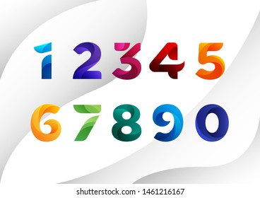 Decorated Colorful Gradient Abstract Numbers
