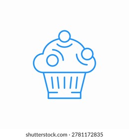 decorated cupcake icon sign vector