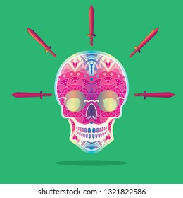 Decorated of the Dead Skull for Sword