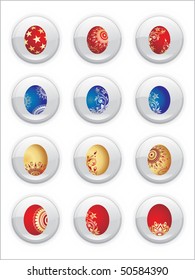 decorated easter egg icons with background