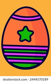 decorated easter egg with star