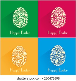 decorated easter eggs set with shadows