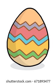 decorated egg / cartoon vector and illustration, hand drawn style, isolated on white background.