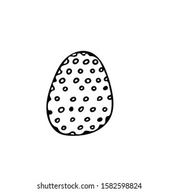 decorated egg with dots and circles in hand drawn style. Easter holiday decor.