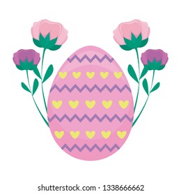decorated egg of easter with flowers