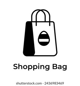 Decorated egg on shopping showing concept icon of easter egg, ready to use vector
