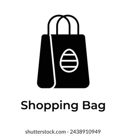 Decorated egg on shopping showing concept icon of easter egg, ready to use vector