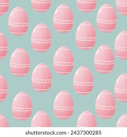 Decorated egg vector seamless pattern.