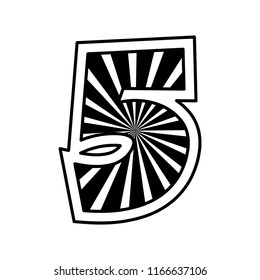 decorated five number font figure creative image