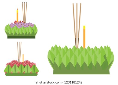 decorated float, kratong in vector