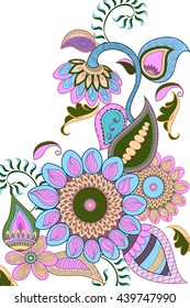 Decorated flower background . Vector illustration