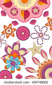 Decorated flower background . Vector illustration