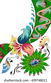 Decorated flower background . Vector illustration