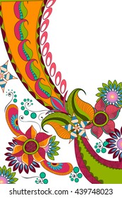 Decorated flower background . Vector illustration