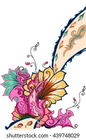 Decorated flower background . Vector illustration