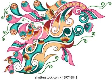 Decorated flower background . Vector illustration