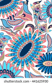 Decorated flower background . Vector illustration