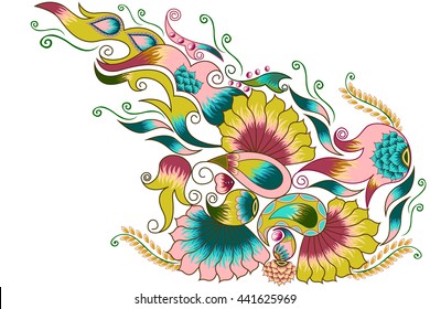 Decorated flower background . Vector illustration