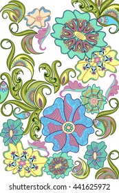 Decorated flower background . Vector illustration