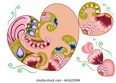 Decorated flower background . Vector illustration
