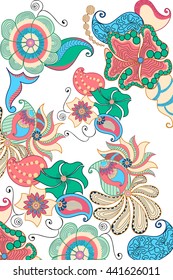 Decorated flower background . Vector illustration