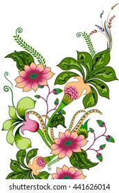 Decorated flower background . Vector illustration