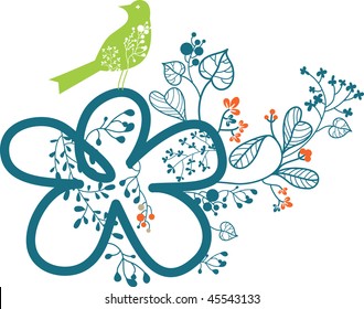 dekorierter Blumenvogel