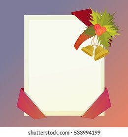 Decorated Frame New Year Christmas Present Celebration Holiday Vector Illustration