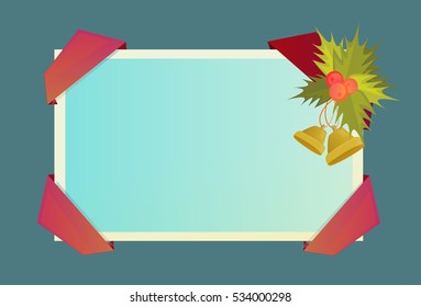 Decorated Frame New Year Christmas Present Celebration Holiday Vector Illustration