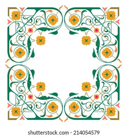 Decorated frame in oriental style