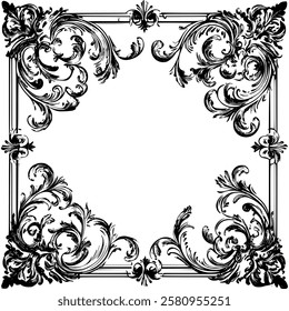 Decorated frame in retro style